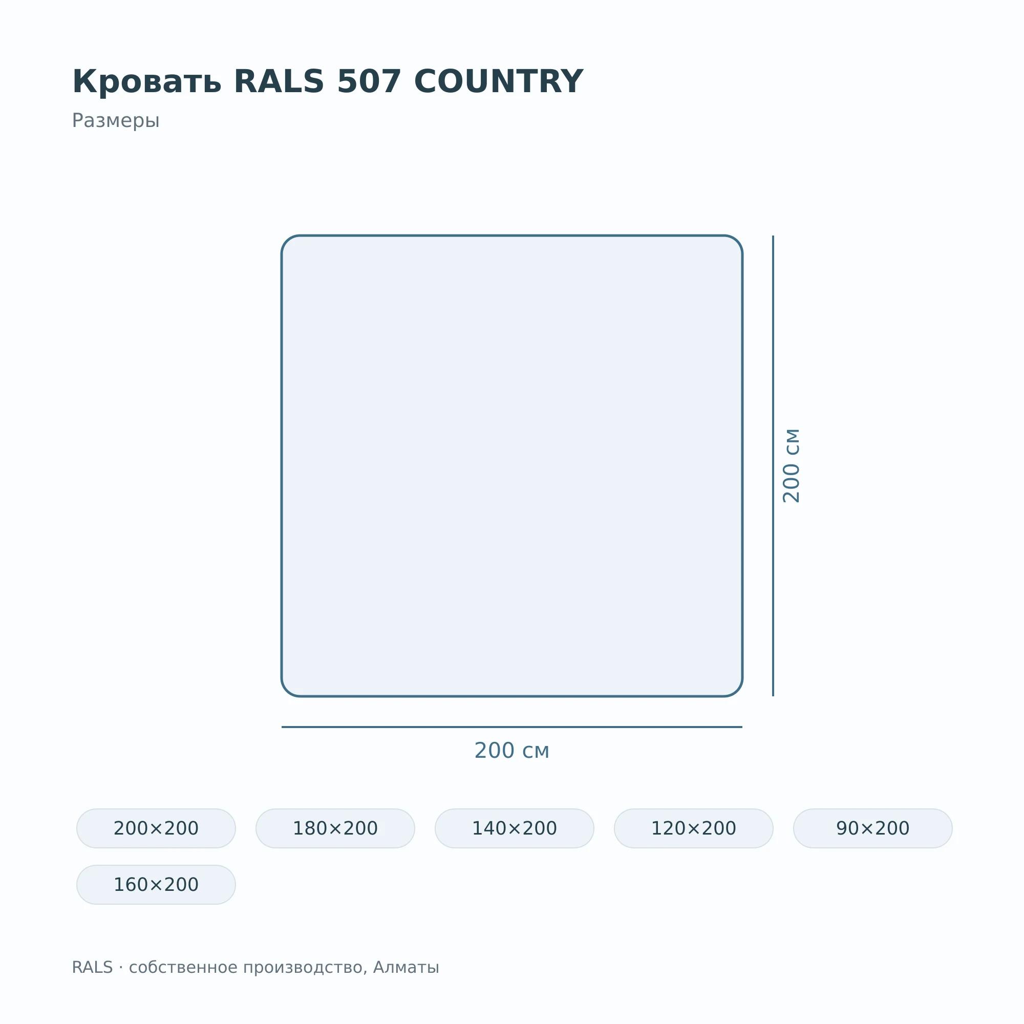 Кровать RALS 507 COUNTRY — размеры