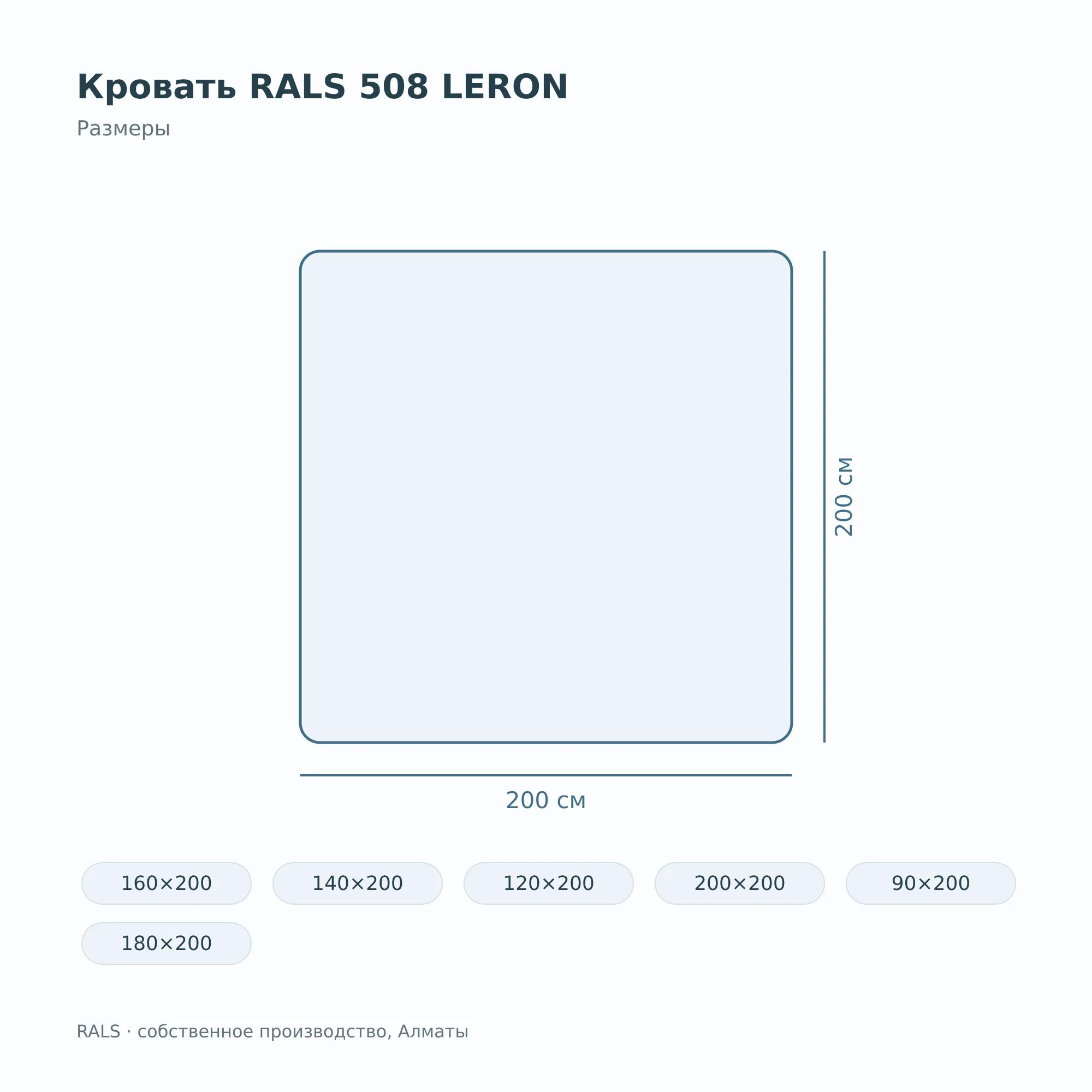 Кровать RALS 508 LERON — размеры