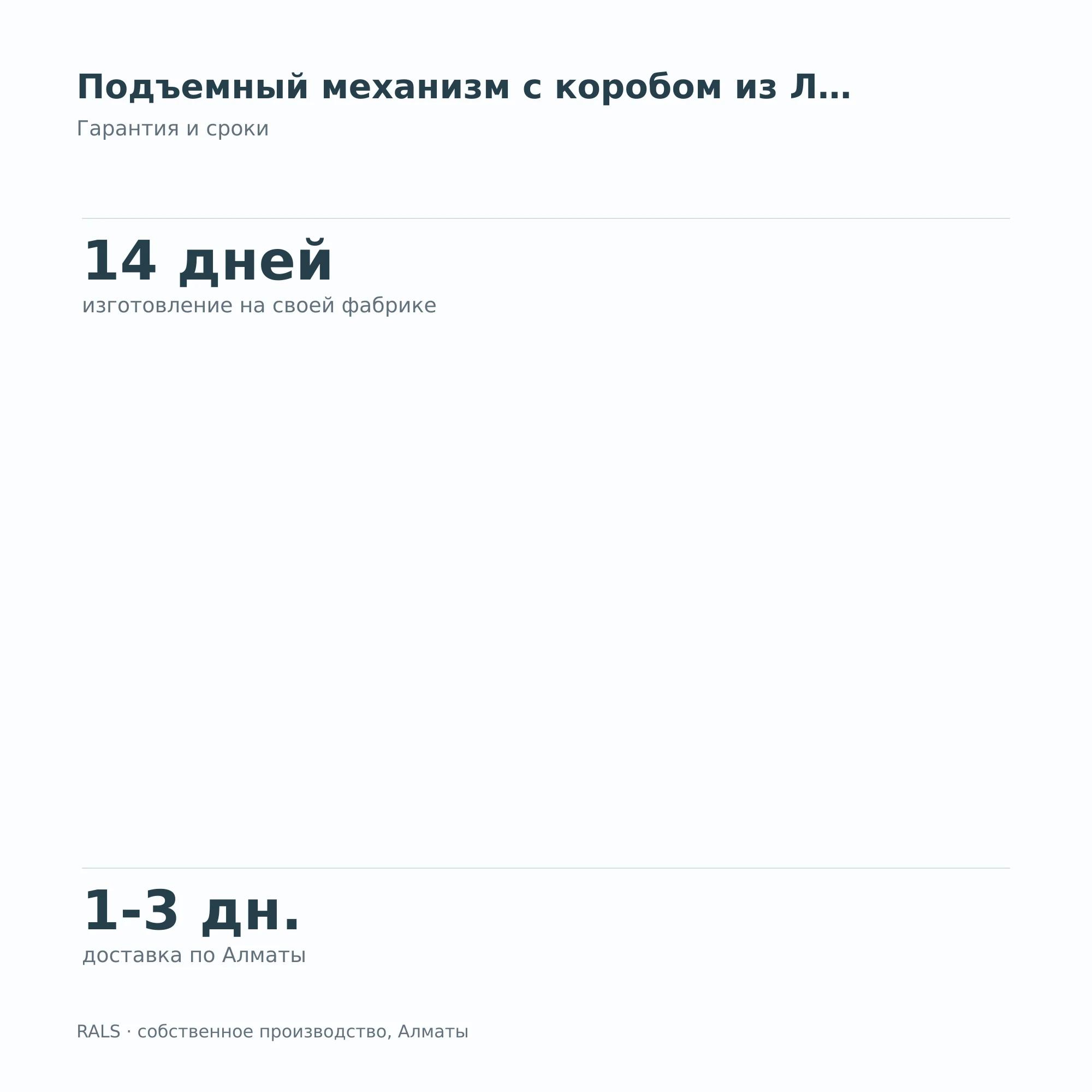 Подъемный механизм с коробом из ЛДСП — гарантия и сроки